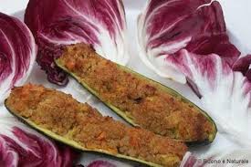 Zucchine ripiene con miglio e noci